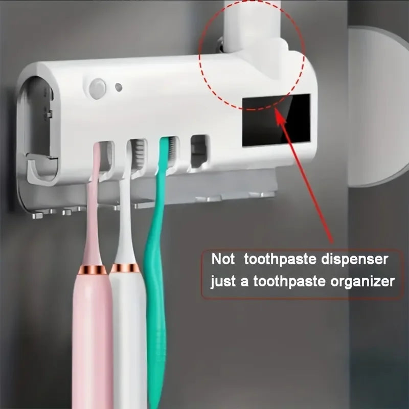 Intelligent UV toothbrush holder